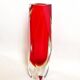 Bright red Murano Sommerso faceted vase 1960s Height 30 cm