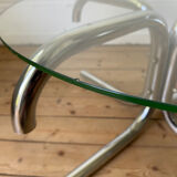 Vintage round tubular coffee table 1970