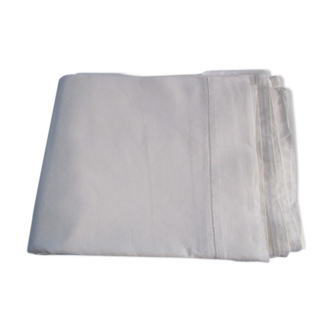 Drap ancien,broderies de jours 300x240cm