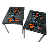 Paire de tables d’appoint carreaux Belarti