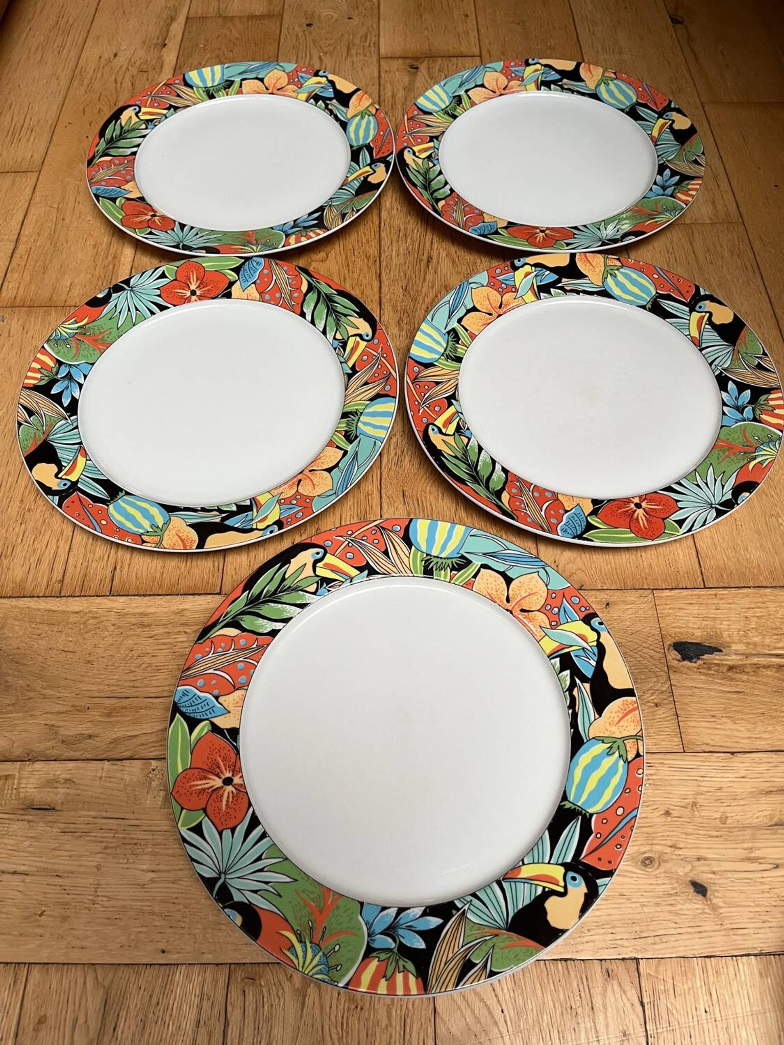 5 assiettes Pillivuyt « Toucan”
