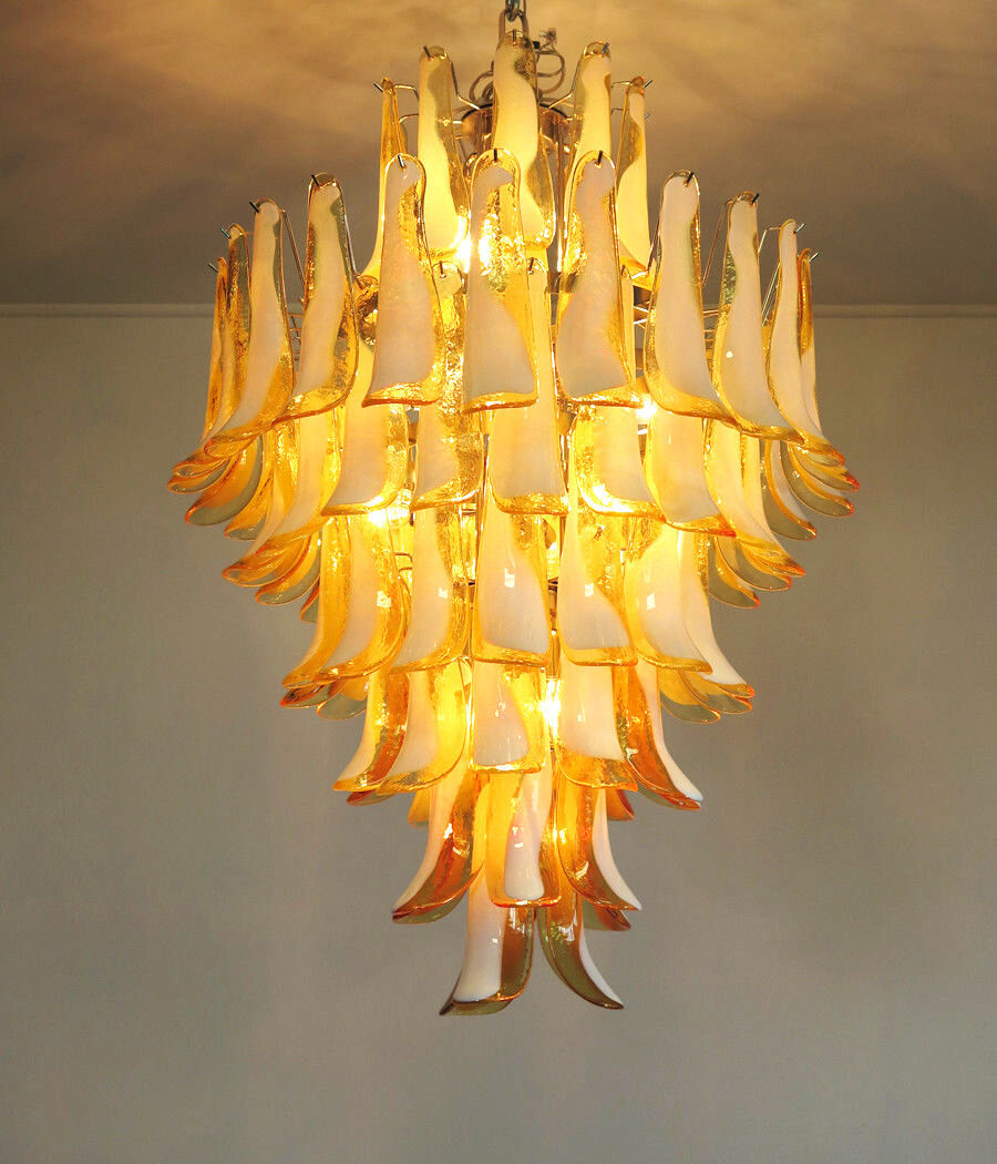 Chandelier Murano glass Canadiens Mazzega tissue 70