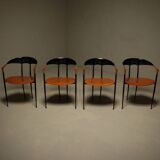 Set of 4 Post Modern Dining Chairs by Tetide Italy 1980s