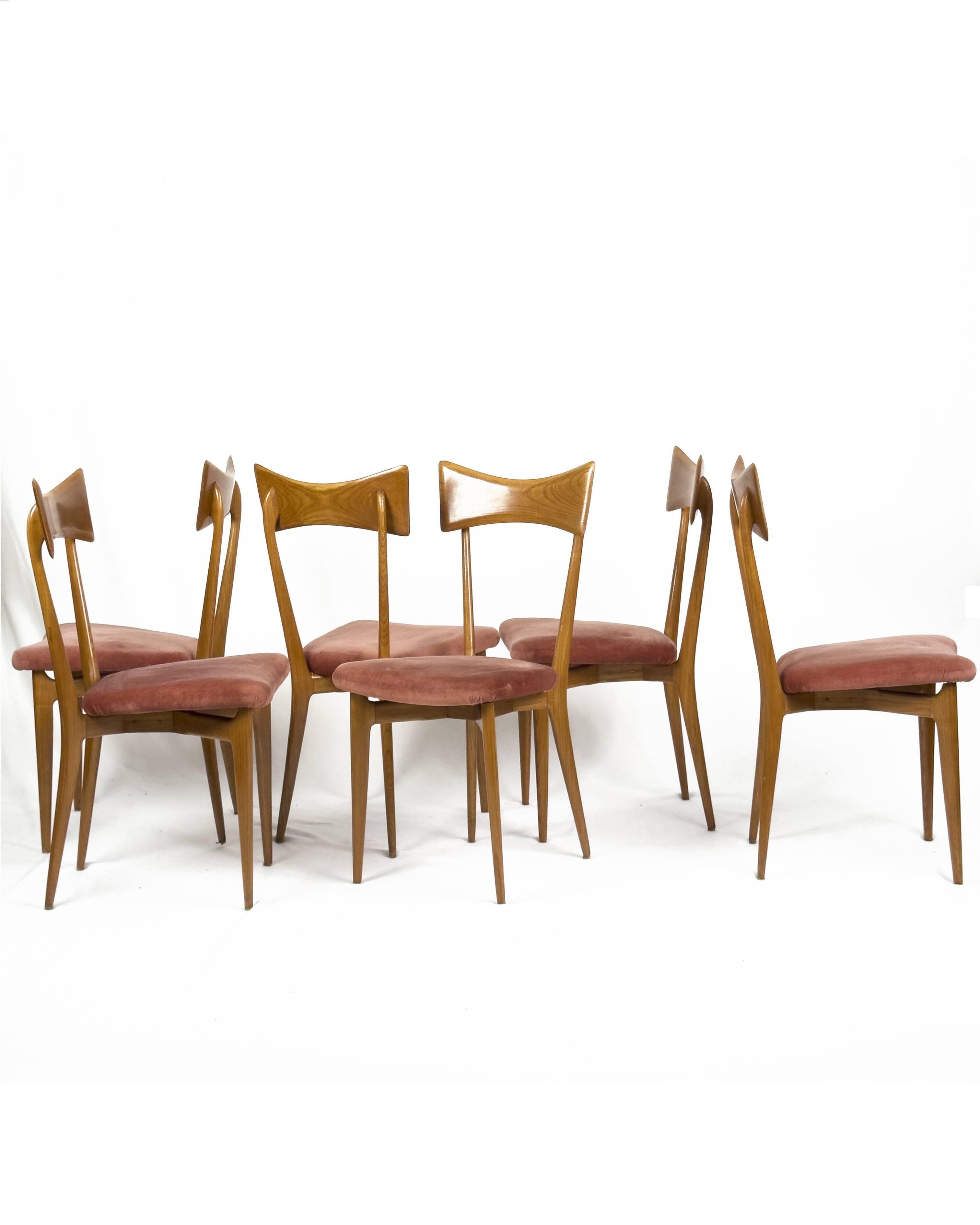 Set of 6 vintage dining chairs by Ico Parisi for Ariberto Colombo, Cantù
