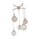 Suspension cascade with five globes and chrome metal / vintag years 60-70