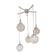 Suspension cascade with five globes and chrome metal / vintag years 60-70