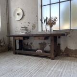 Solid oak console workbench 220cm