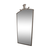 Miroir suédois en étain Grace avec vitre d'origine