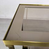 Golden brass sofa end
