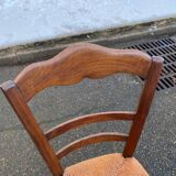 Solid wood dining chair with straw seat 85cm