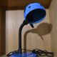 blue metal desk lamp