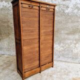 Antique roller shutter cabinet Paris oak wall cupboard
