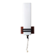 Modernist wall lamp teak, opaline and black metal 1960