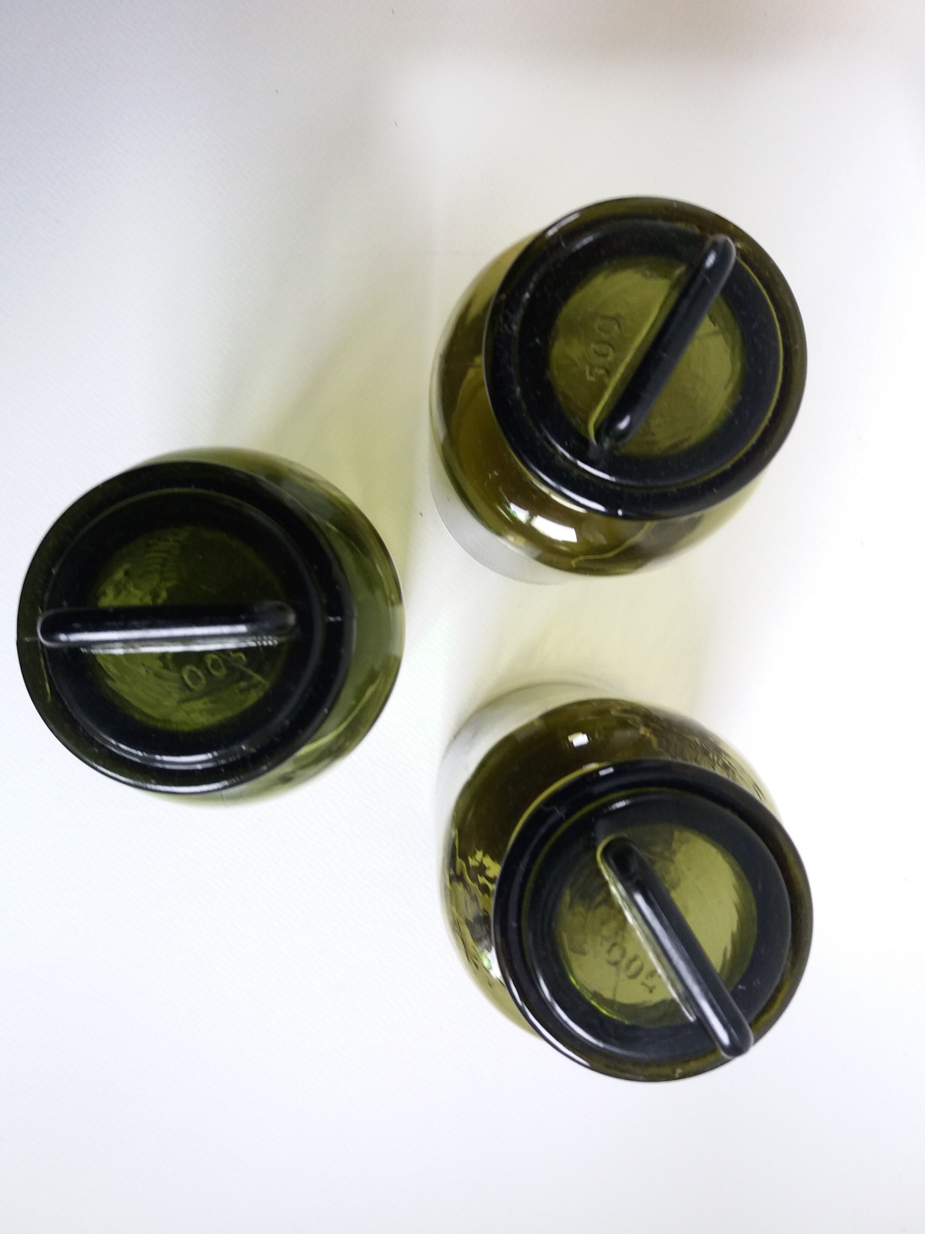 Trio de bocaux d'apothicaire verts