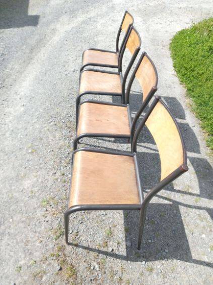 Set of 4 vintage iron chairs