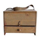 Former bank tackle box locker wood gross drawer compartment