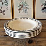 6 Salins ironstone plates, Guirlandes Louis XVI model