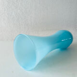 Large old blue opaline vase