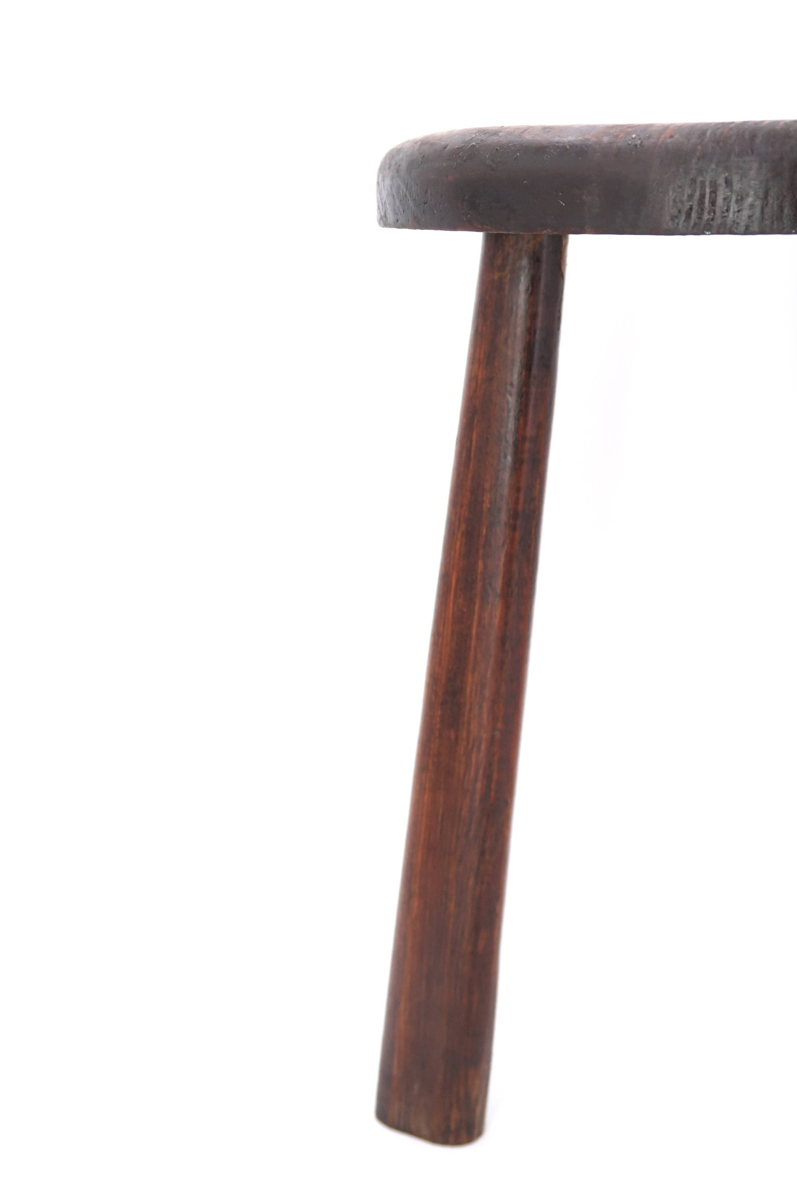 Wooden tripod stool, saber legs, popular art from the 50s