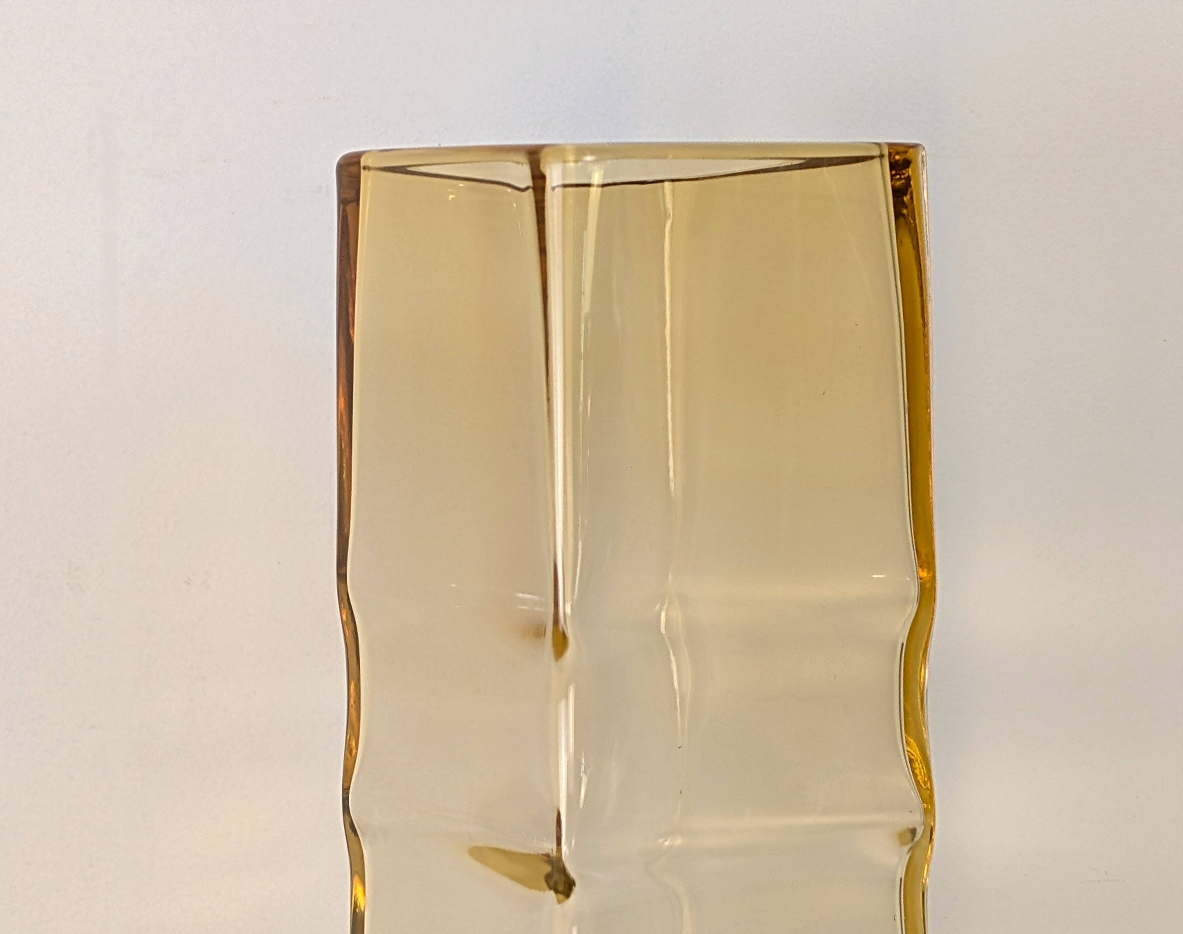 Amber glass vase