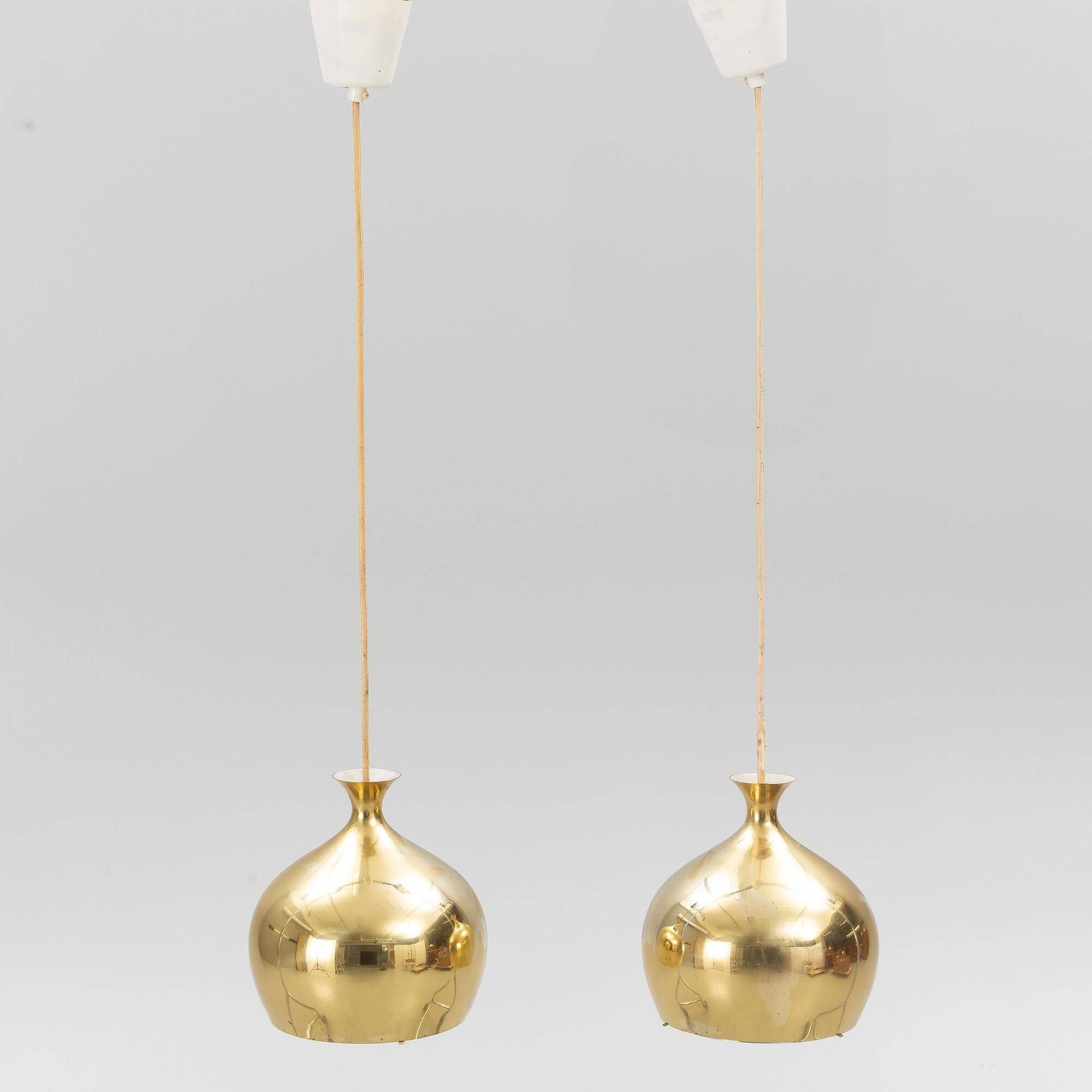 Helge Zimdal two ceiling lamps "Löken" Sweden 1970s