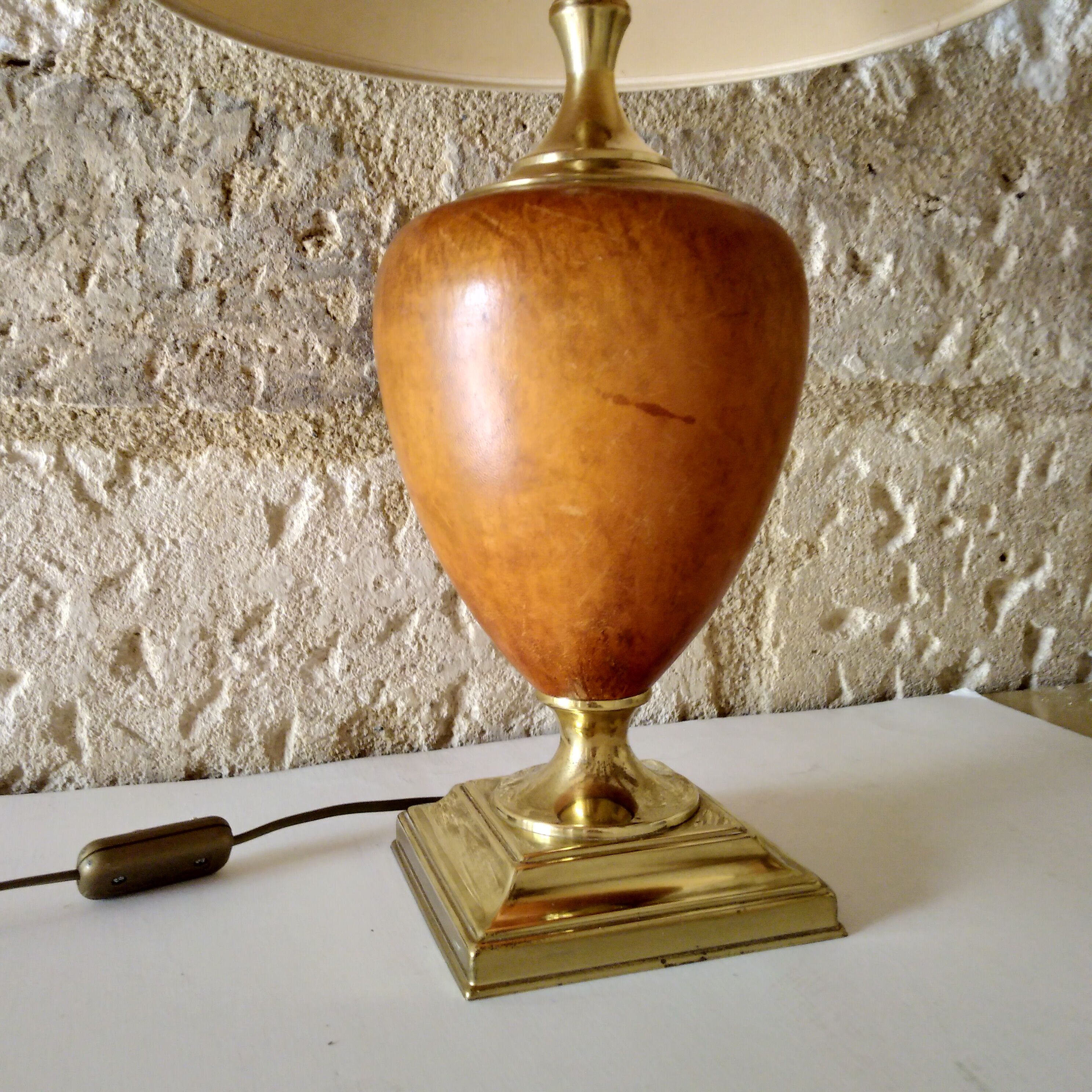 Homemade leather lamp the dolphin