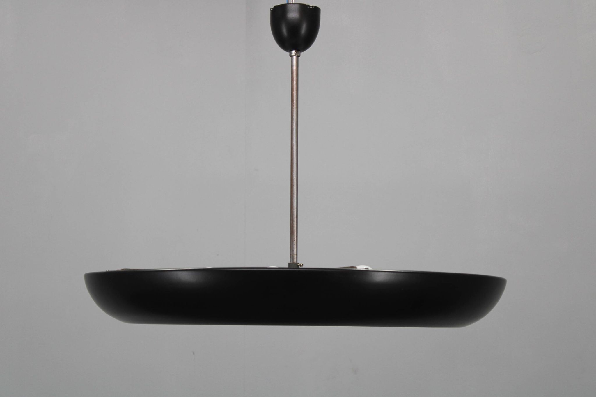 Bauhaus "UFO" pendant light by Josef Hurka for Napako, Czechoslovakia, 1940s