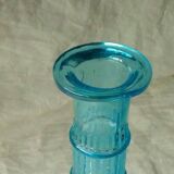 Glass carafe blue mold with diamond tip cluster of grapes decoration