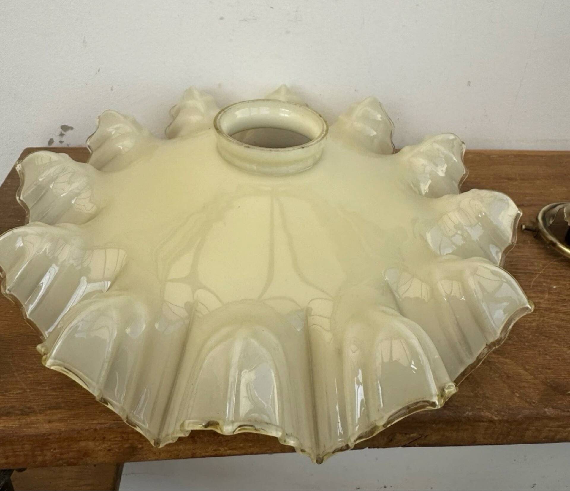 Vintage pleated glass lace lampshade ceiling light