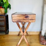 Desk, writing desk in solid rosewood and studded leather, 20th century.