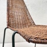 Vintage chair in wicker and metal circa 1950