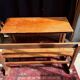 Wooden school desk with integrated bench, France, 1950s