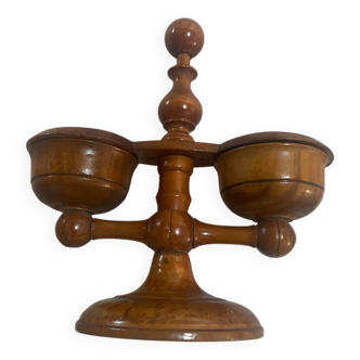 19th century boxwood salt cellar