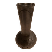 Single-stem vase in pewter signed Leboeuf