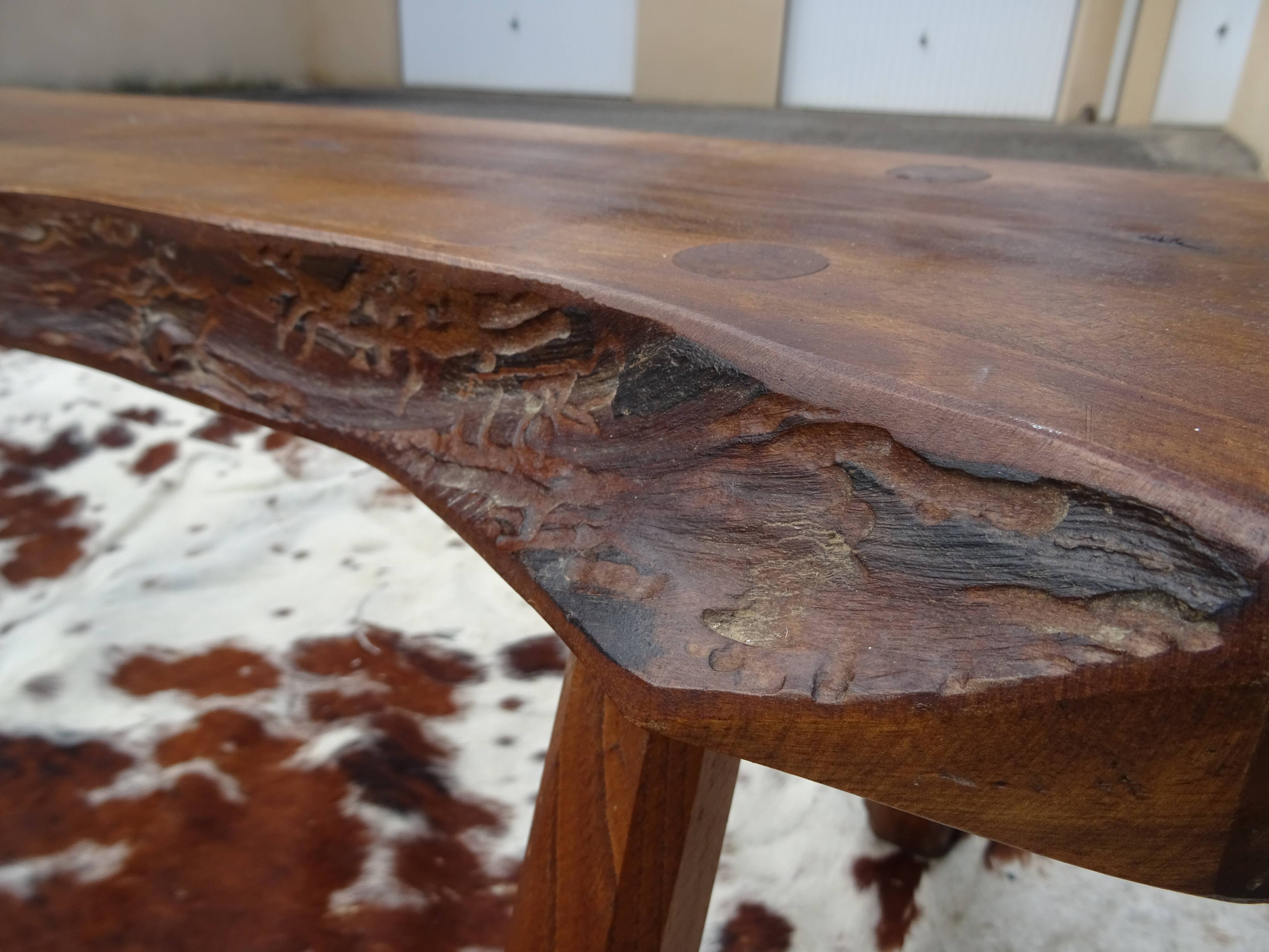 Brutalist bench in solid wood
