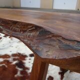 Brutalist bench in solid wood