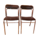 Paire de chaises vintage métal chromé