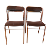 Pair of vintage chrome metal chairs