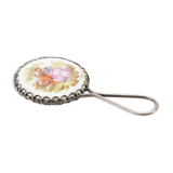Ancien miroir de poche en porcelaine
