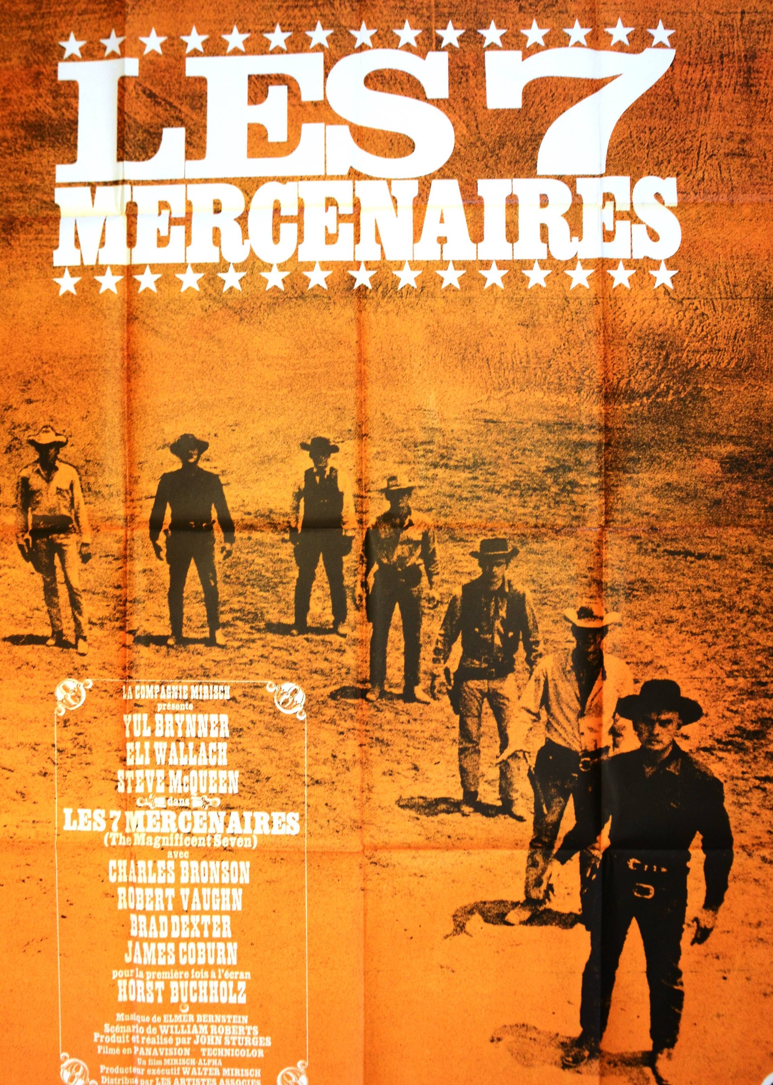 Original movie poster "The Seven Mercenaries"1961 McQueen,Brynner,Bronson...