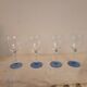 Série de 4 verres à pied en verre ciselé 50's