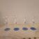 Set of 4 cut glass stemmed glasses from the 50s.