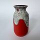 Vintage Mid Century Modern Fat Lava West German  Red Glazed Vase