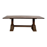 Table brutaliste en bois de palmier