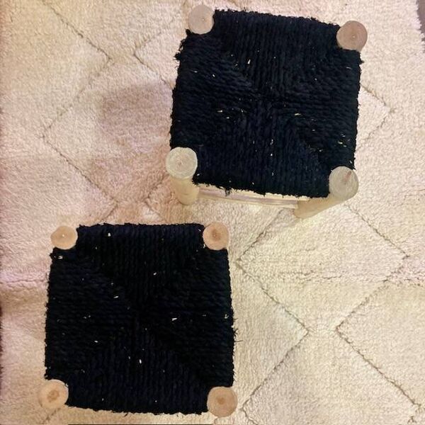 Duo tabouret boucherouite noir