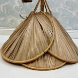 Mid-century modern Uchiwa style bamboo suspension