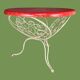 Rare 1950s garden furniture set - wrought iron & fibreglass - 5 pieces