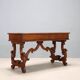 Antique Saint-Philippe desk in carved walnut, Italy, 20th century