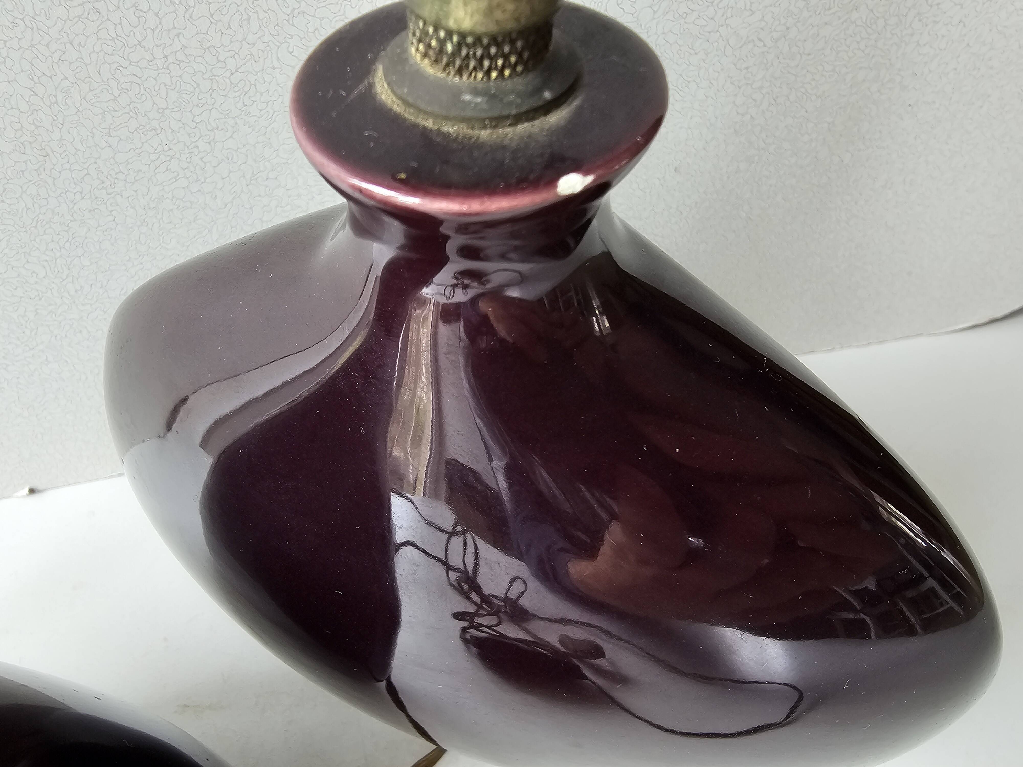 Set of 2 Mauve Ceramic Table Lamps