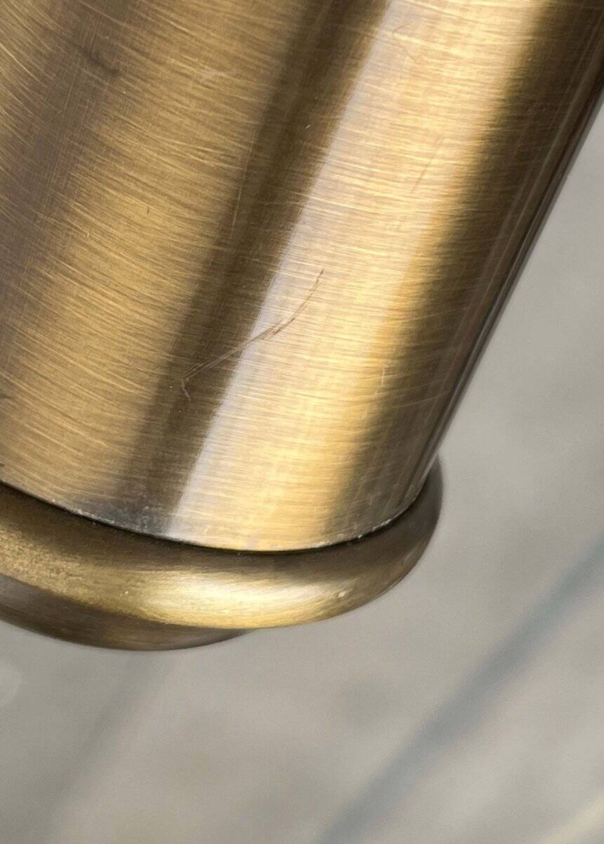 Vintage German brass patinated wall lamp with a gooseneck design by Honsel, 1970s.